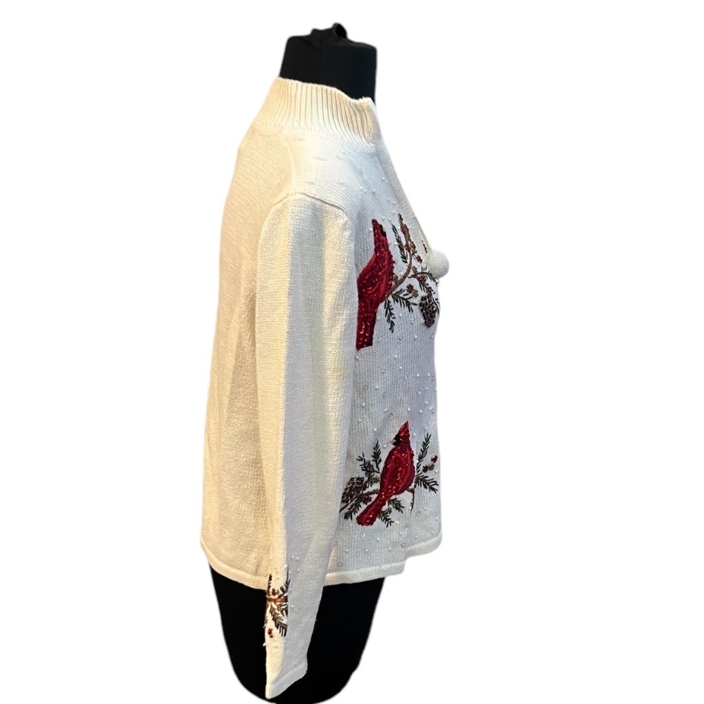 Heirloom Collectibles Cardinals Women’s Cardigan Full Zip Sequins Size PM - Picture 4 of 14
